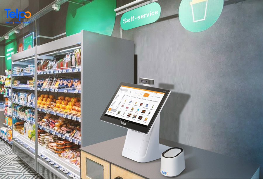 Single screen Touch POS for self service 
